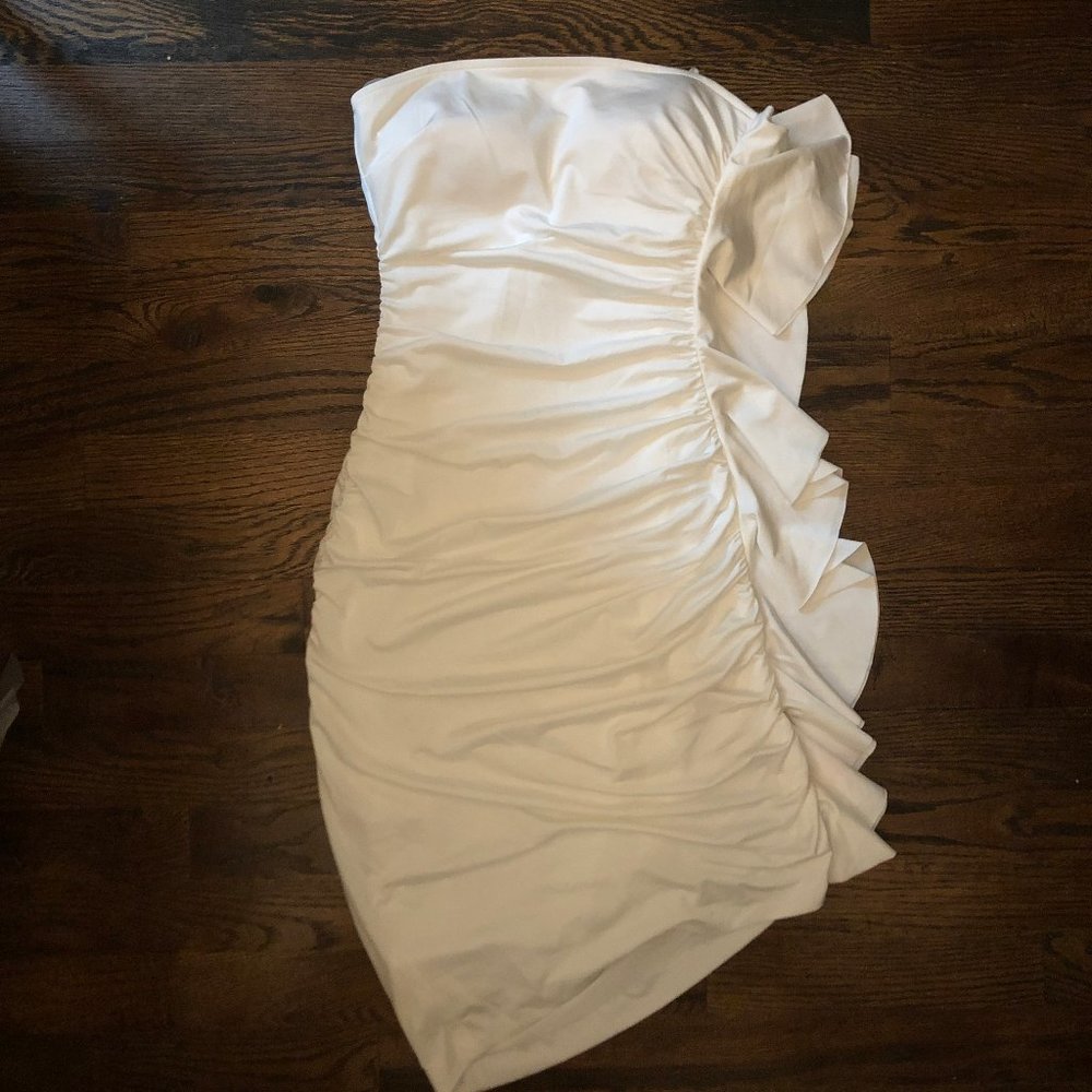 Strapless White Caché Dress